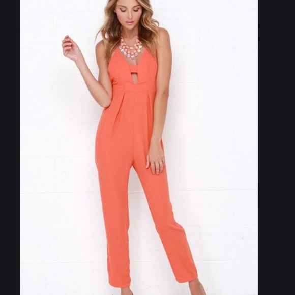 Lulus Pants - Lulu’s Young Wild and Free Coral Orange Jumpsuit 🧡❤️